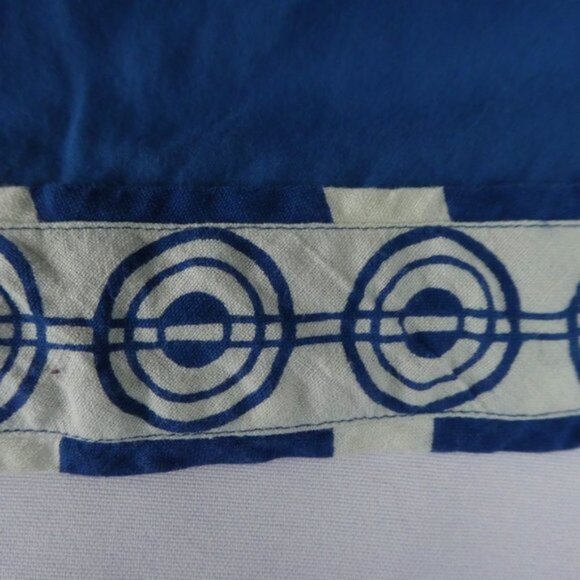 Anthropologie Maple Folk Dance Circle Skirt Blue White Border Lined Rockabilly 0 - Picture 11 of 12